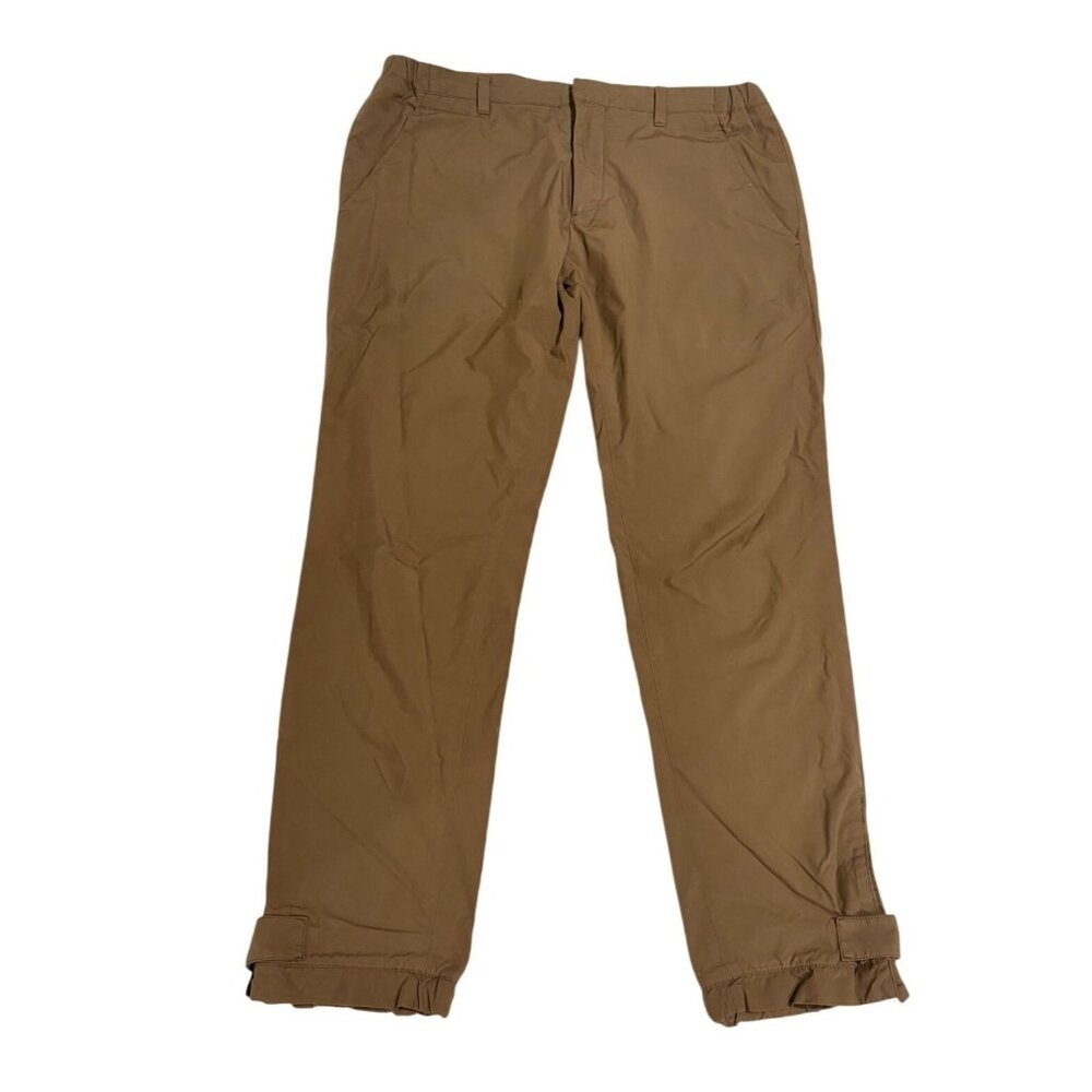 Prada Cropped Pants With Velcro Straps in Brown
